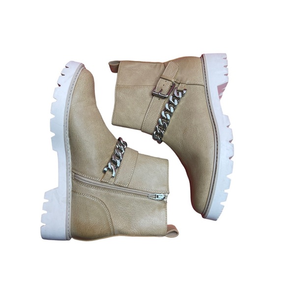 Dolce Vida Paulie Buckle & Chain Strap Biker Boots Sz 9 - Picture 3 of 7